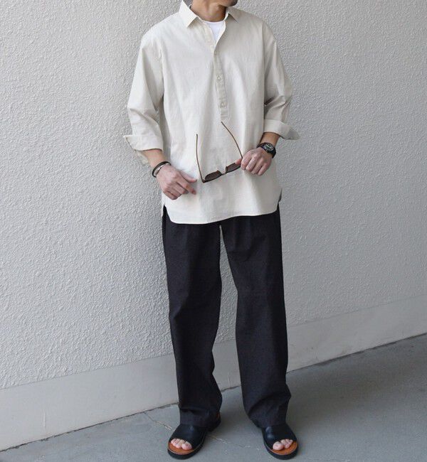 SHIPS any「SHIPS any:〈洗濯機可能〉コットン/リネン 7分袖  スキッパー プルオーバー シャツ 25SS◇」|シャツ・ブラウス|