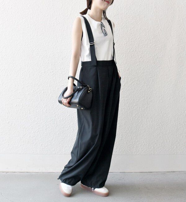 SHIPS any「SHIPS any:〈洗濯機可能〉ドロスト ワイド サロペット &times; ノースリーブ TEE セット」|その他|