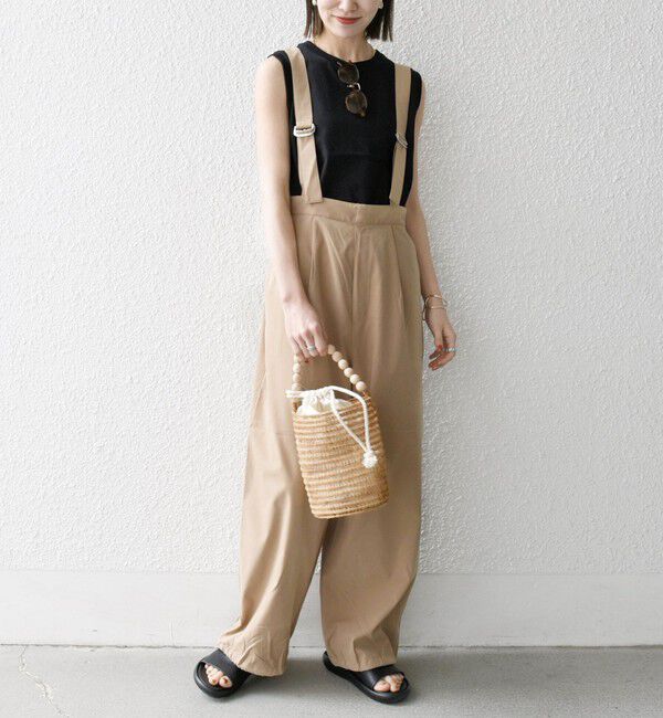 SHIPS any「SHIPS any:〈洗濯機可能〉ドロスト ワイド サロペット &times; ノースリーブ TEE セット」|その他|