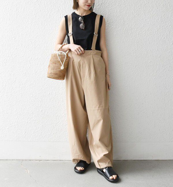 SHIPS any「SHIPS any:〈洗濯機可能〉ドロスト ワイド サロペット &times; ノースリーブ TEE セット」|その他|