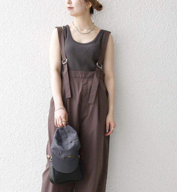 SHIPS any「SHIPS any:〈洗濯機可能〉ドロスト ワイド サロペット &times; ノースリーブ TEE セット」|その他|