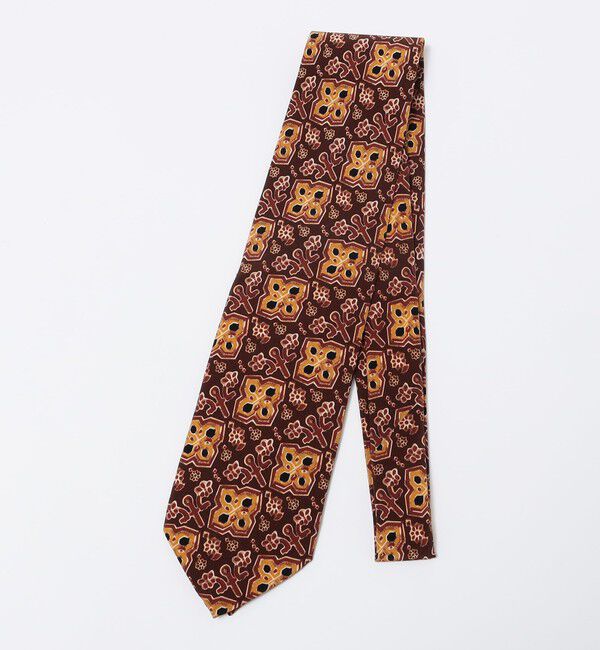 SHIPS「【SHIPS別注】Stefano Cau: バティック メダリオン プリント ネクタイ」|ネクタイ・蝶ネクタイ|ブラウン