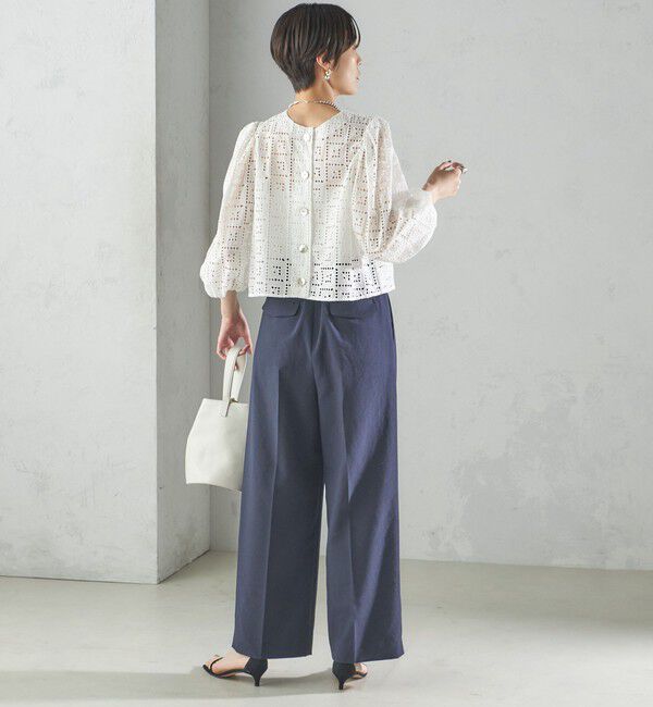 SHIPS for women「〈手洗い可能〉Broche スクエア レース 2WAY ブラウス」|シャツ・ブラウス|