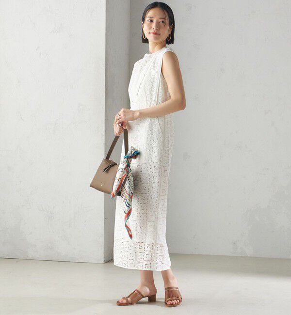 SHIPS for women「〈手洗い可能〉Broche スクエア レース Iライン ワンピース」|ワンピース|