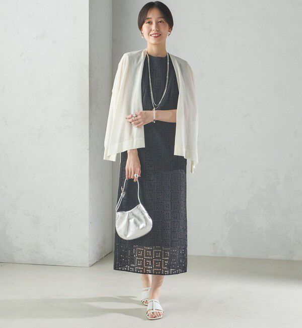 SHIPS for women「〈手洗い可能〉Broche スクエア レース Iライン ワンピース」|ワンピース|