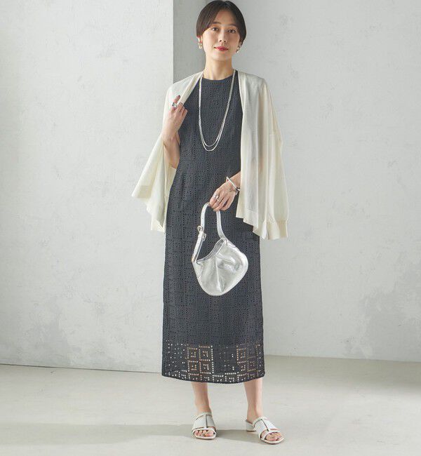 SHIPS for women「〈手洗い可能〉Broche スクエア レース Iライン ワンピース」|ワンピース|