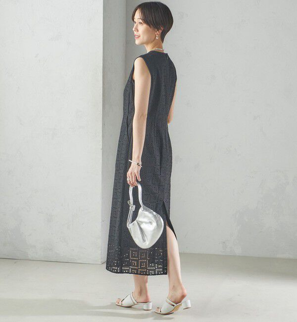 SHIPS for women「〈手洗い可能〉Broche スクエア レース Iライン ワンピース」|ワンピース|