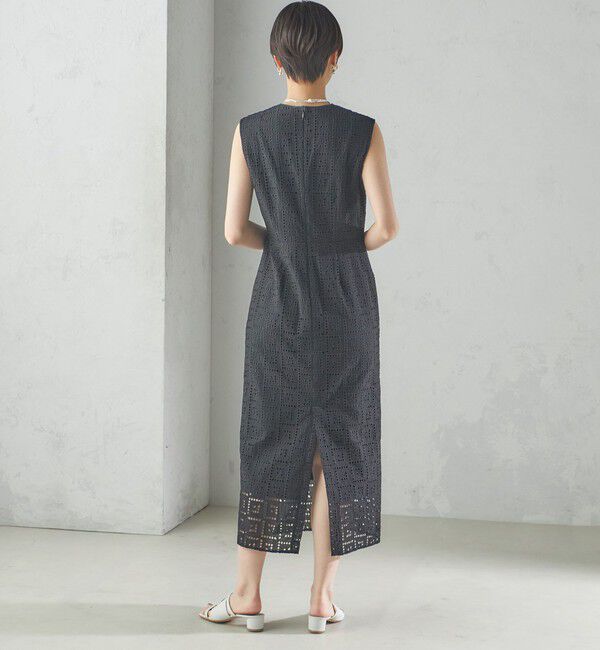 SHIPS for women「〈手洗い可能〉Broche スクエア レース Iライン ワンピース」|ワンピース|