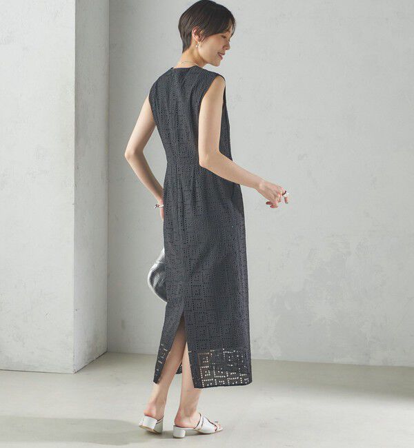 SHIPS for women「〈手洗い可能〉Broche スクエア レース Iライン ワンピース」|ワンピース|