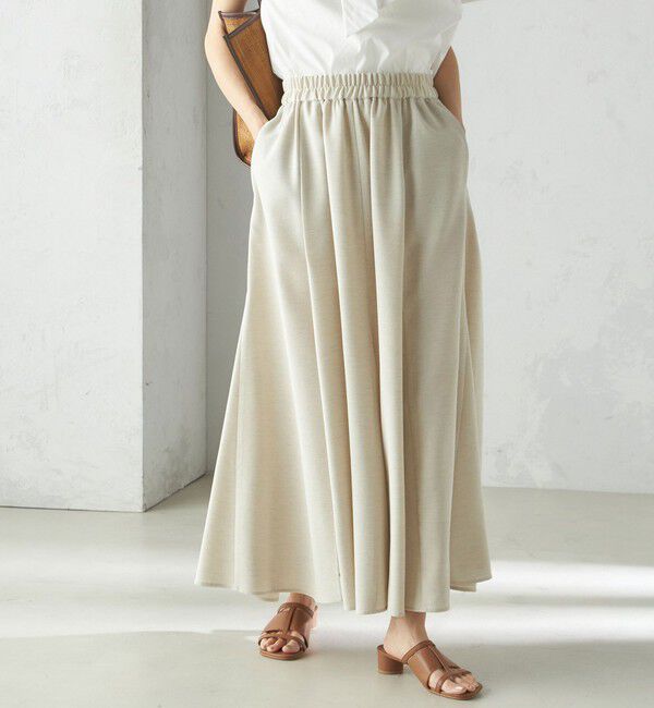 SHIPS for women「小泉里子コラボ:〈手洗い可能〉スラブ 綿麻混 スカート」|スカート|ナチュラル