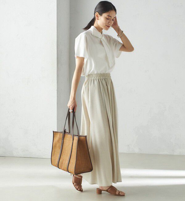 SHIPS for women「小泉里子コラボ:〈手洗い可能〉スラブ 綿麻混 スカート」|スカート|