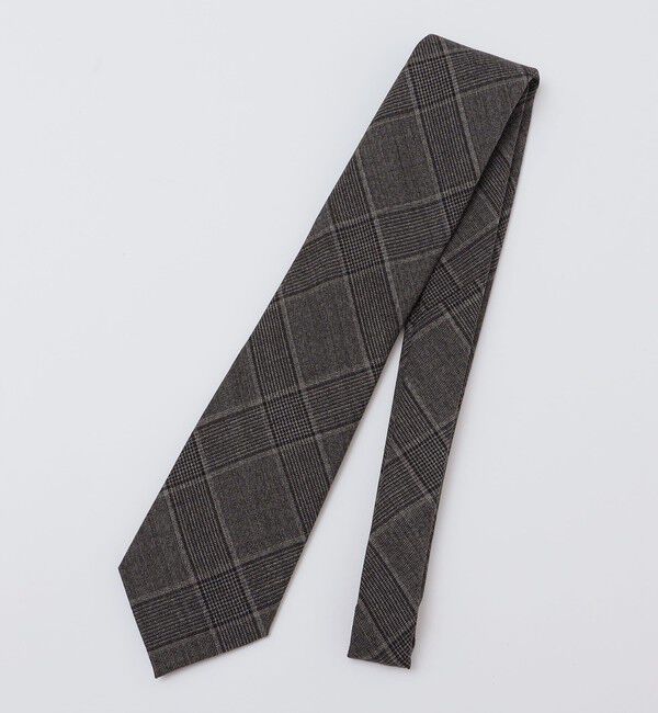 SHIPS「SHIPS: ウール トロピカル グレンチェック ネクタイ」|ネクタイ・蝶ネクタイ|チャコールグレー