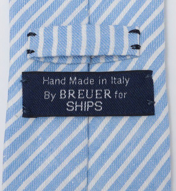 SHIPS「BREUER: リネン デニム ストライプ ネクタイ」|ネクタイ・蝶ネクタイ|