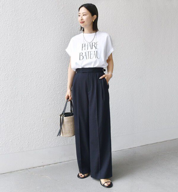 SHIPS for women「〈手洗い可能〉麻調 合繊 2タック ワイド パンツ 2」|その他|