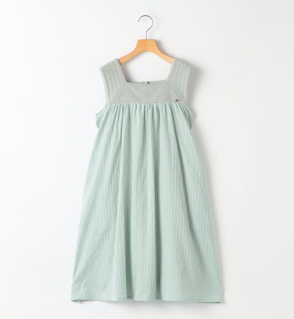 SHIPS KIDS「SHIPS KIDS:140～150cm / クロシェ ノースリーブ ワンピース」|ワンピース|ライトグリーン