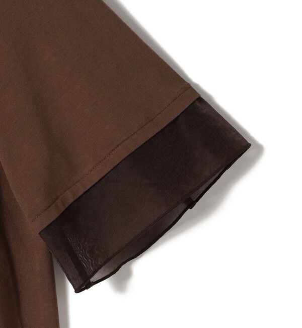 SHIPS for women「《一部追加予約》【WEB限定】〈接触冷感 / UVカット〉シアー オーガンジー コンビ プルオーバー」|Tシャツ・カットソー|