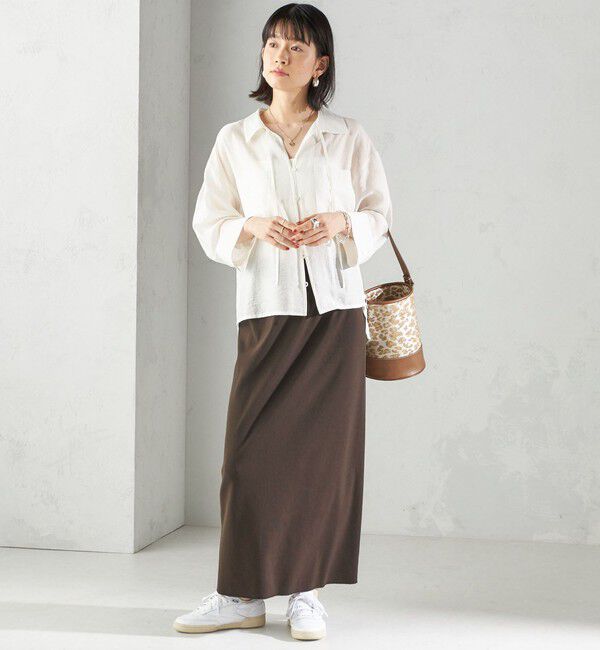 SHIPS for women「〈手洗い可能〉シアー シルク混 オープンカラー シャツ」|シャツ・ブラウス|