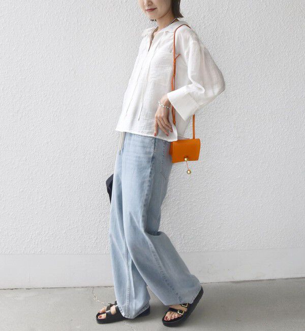 SHIPS for women「〈手洗い可能〉シアー シルク混 オープンカラー シャツ」|シャツ・ブラウス|