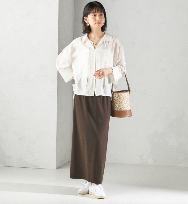 SHIPS for women「〈手洗い可能〉シアー シルク混 オープンカラー シャツ」|シャツ・ブラウス|