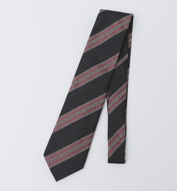 SHIPS「SHIPS: ヴィンテージ アーカイブ シルク ヘリン メランジ ストライプ ネクタイ」|ネクタイ・蝶ネクタイ|ダークグレー