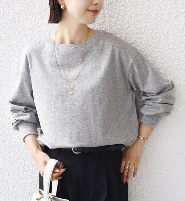 SHIPS for women「コットン 天竺 ラウンド ヘム 袖 リブ カットソー」|Tシャツ・カットソー|