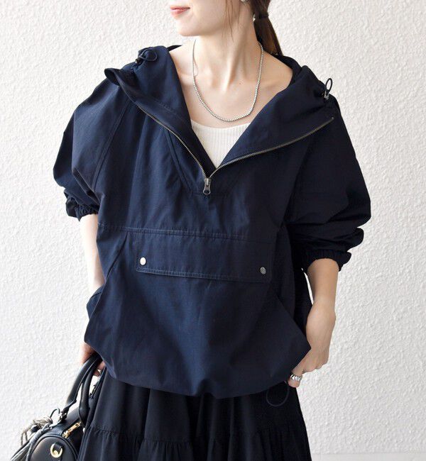 SHIPS any「SHIPS any: ハーフジップ ビッグ アノラック パーカー」|ブルゾン・スタジャン|ネイビー