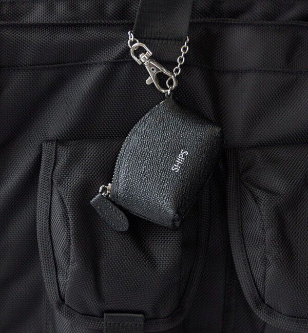 SHIPS「【WEB限定】SHIPS:【SAFFIANO LEATHER】ミニ ポーチ バッグ チャーム」|ポーチ|ブラック
