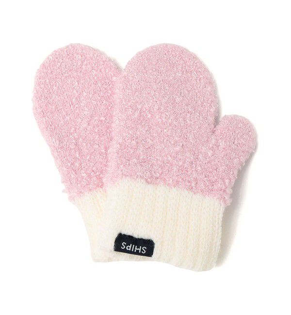 SHIPS KIDS「SHIPS KIDS:ベビーふわもこ ミトン 手袋」|手袋|ピンク