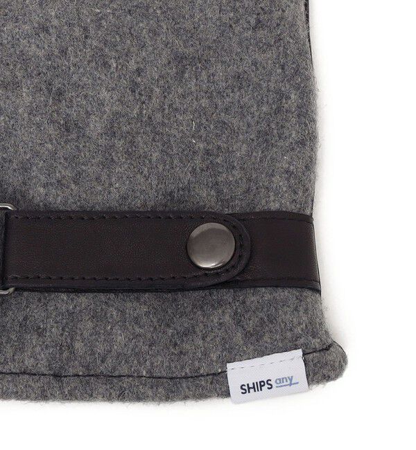 SHIPS any「SHIPS any:〈スマホ/タッチパネル対応〉ウール / レザー ベルト グローブ◇」|手袋|