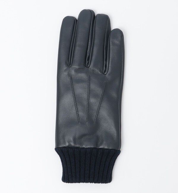 SHIPS「SHIPS:〈タッチパネル対応〉レザー リブ グローブ 」|手袋|