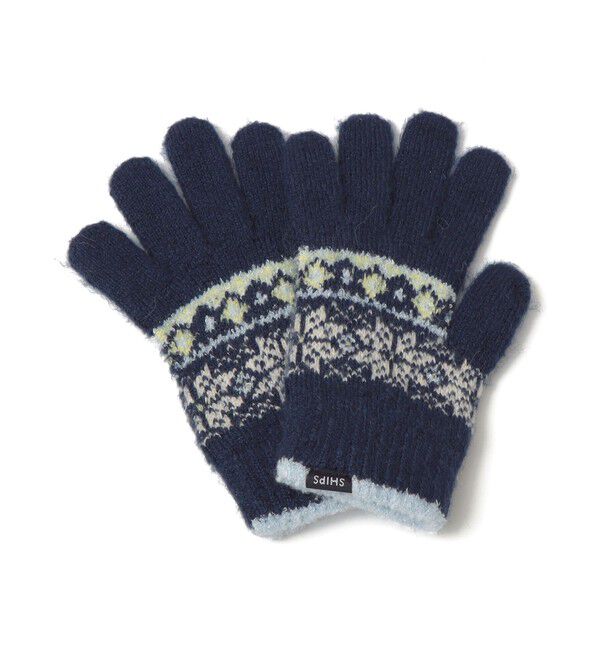 SHIPS KIDS「SHIPS KIDS:ジャカード グローブ」|手袋|ネイビー