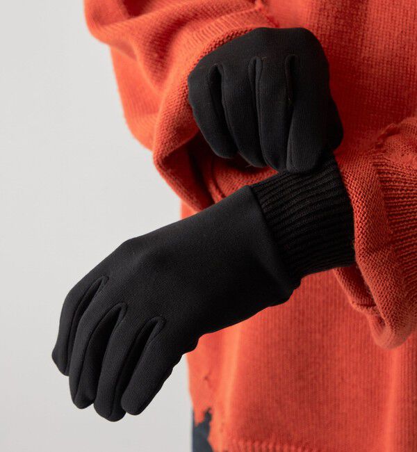 SHIPS「SHIPS: ジャージー ニット リブ グローブ」|手袋|ブラック