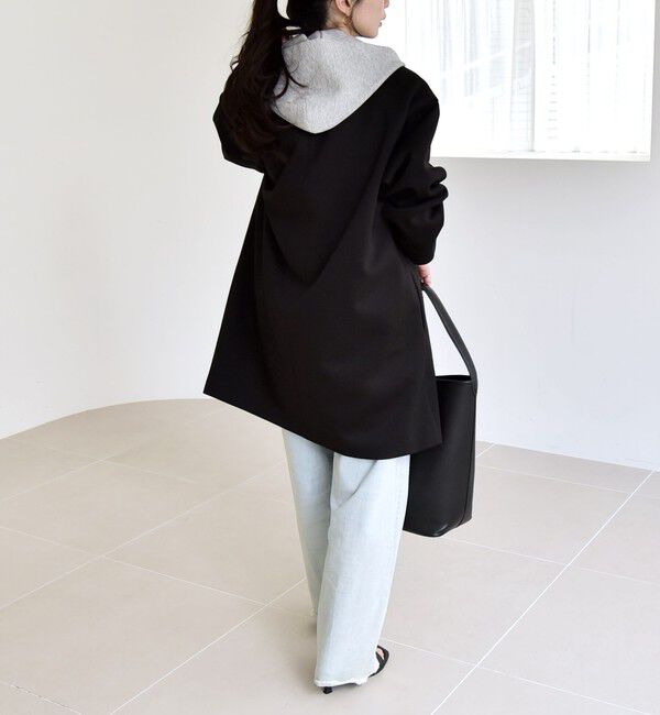 quaranciel「quaranciel:〈手洗い可能〉ジャージー テーラード ジャケット コート」|チェスターコート|