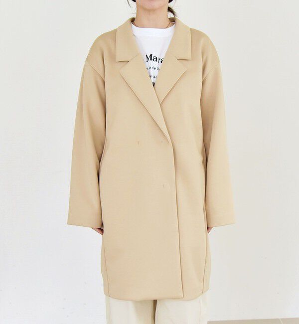 quaranciel「quaranciel:〈手洗い可能〉ジャージー テーラード ジャケット コート」|チェスターコート|