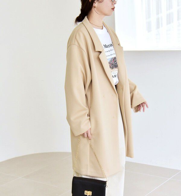 quaranciel「quaranciel:〈手洗い可能〉ジャージー テーラード ジャケット コート」|チェスターコート|