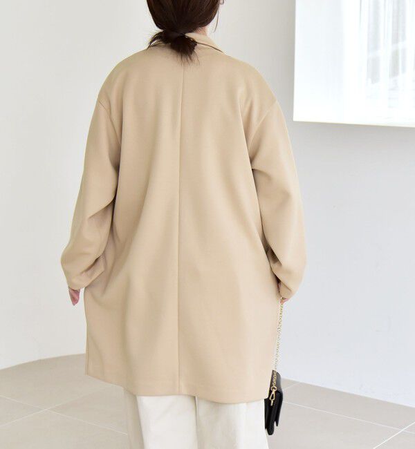 quaranciel「quaranciel:〈手洗い可能〉ジャージー テーラード ジャケット コート」|チェスターコート|