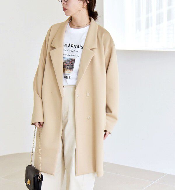 quaranciel「quaranciel:〈手洗い可能〉ジャージー テーラード ジャケット コート」|チェスターコート|