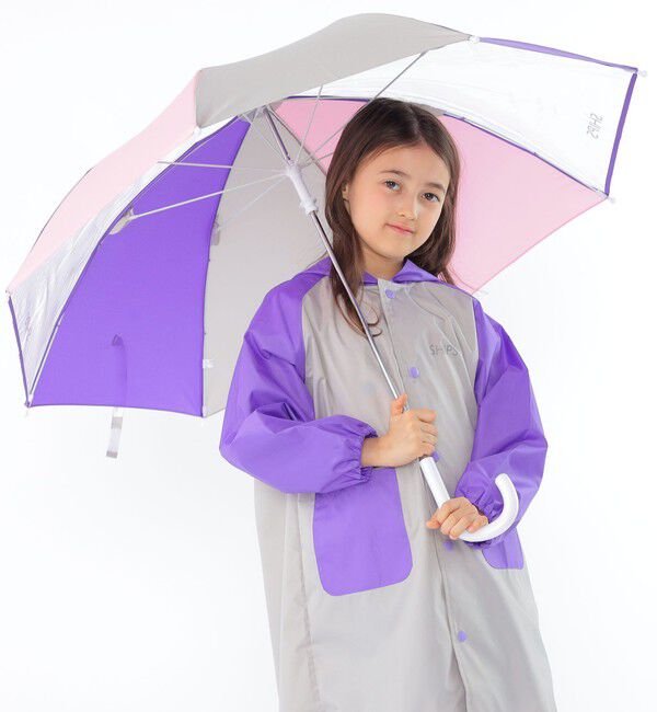 SHIPS KIDS「SHIPS KIDS:マルチカラー 長傘」|傘|パープル系