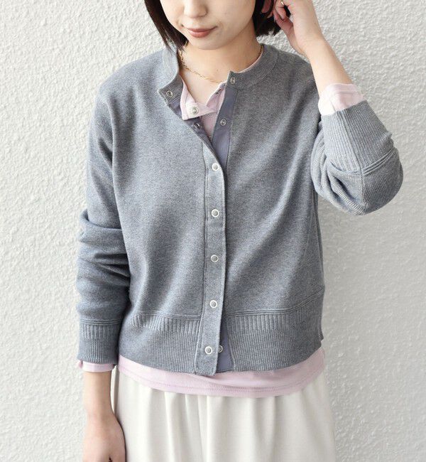 SHIPS Colors 「SHIPS Colors:〈手洗い可能〉スウェットライク リングドット カーディガン」|カーディガン|グレー