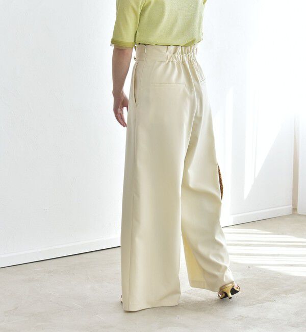 quaranciel「《予約》quaranciel:〈洗濯機可能〉ゴールドボタン ハイウエスト ワイド パンツ」|その他|