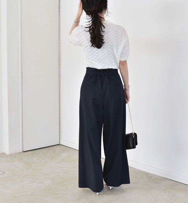 quaranciel「《予約》quaranciel:〈洗濯機可能〉ゴールドボタン ハイウエスト ワイド パンツ」|その他|