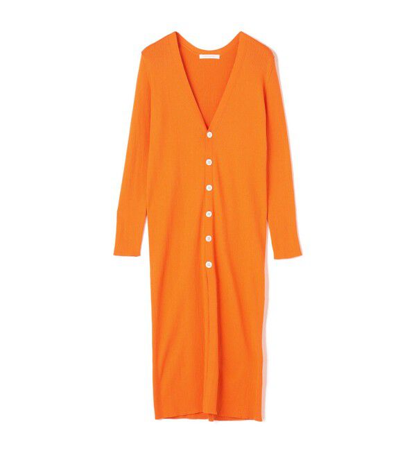GALERIE VIE「ギザコットンリブ Vネックロングカーディガン」|カーディガン|25 オレンジ
