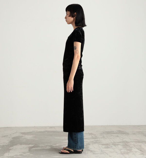 Edition「クラッシュベロアバックオープンワンピース」|ワンピース|