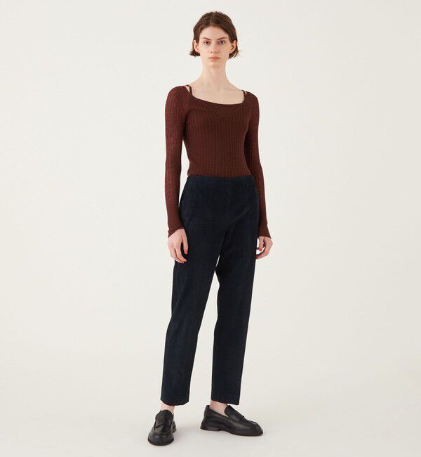 DES PRES「コットンレーヨンベルベット シガレットパンツ」|チノ|