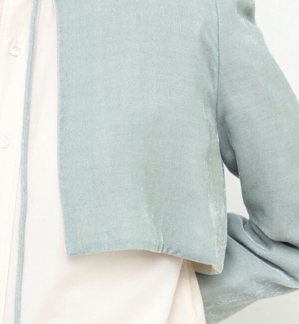 BACCA「レーヨンキュプラ ベルベットボレロカーディガン」|カーディガン|