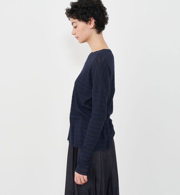 GALERIE VIE「シアーボーダー ボートネックプルオーバー」|Tシャツ・カットソー|