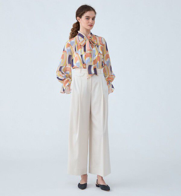 Ballsey「オプティカルプリント ボウタイブラウス」|シャツ・ブラウス|