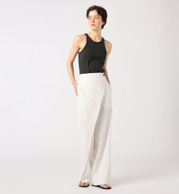 Edition「リネンストレッチ ラップスラックス」|スラックス|