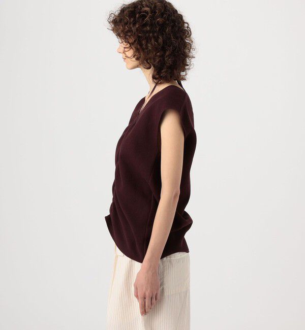 BACCA「ワッフルクロス ギャザードブラウス」|シャツ・ブラウス|