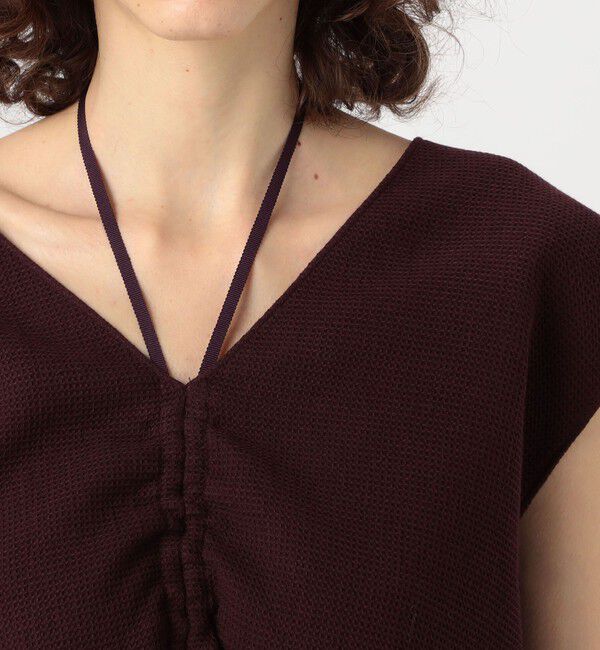 BACCA「ワッフルクロス ギャザードブラウス」|シャツ・ブラウス|